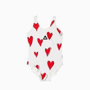 Happy Nocnonc Girls UPF 50+ Gummy One-Piece Swimsuit Size 3 Heart Print